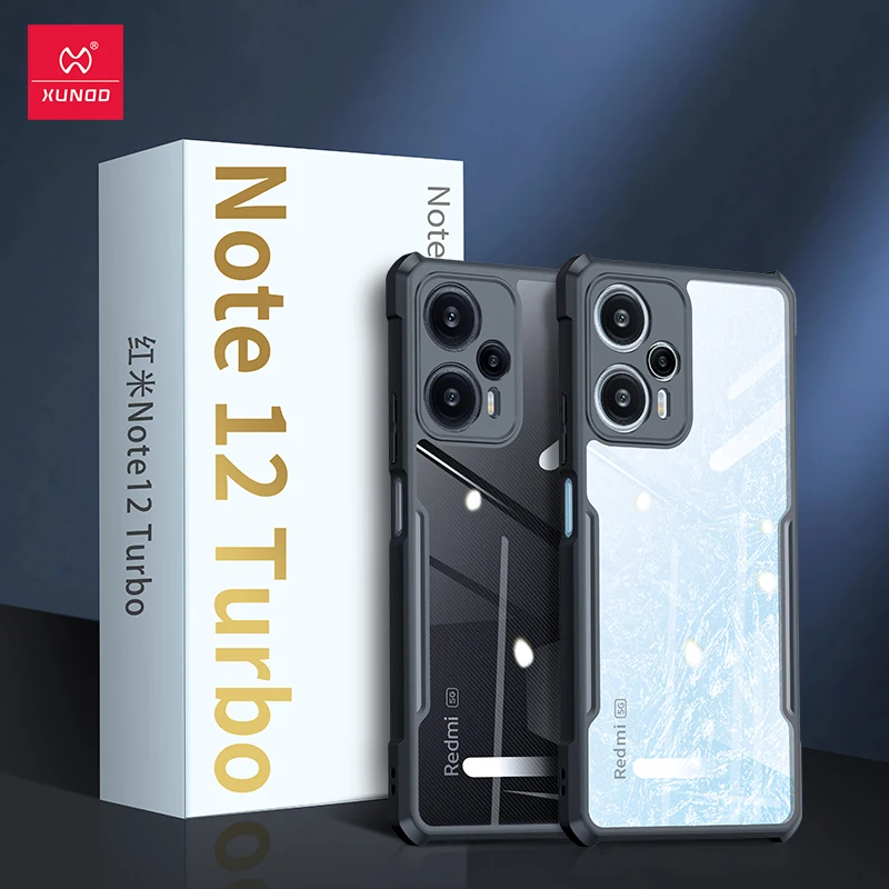 

Xundd Противоударная задняя крышка для Xiaomi Redmi Note 12 Turbo прозрачная задняя крышка с идентификацией по отпечатку пальца, защитная подушка безопасности