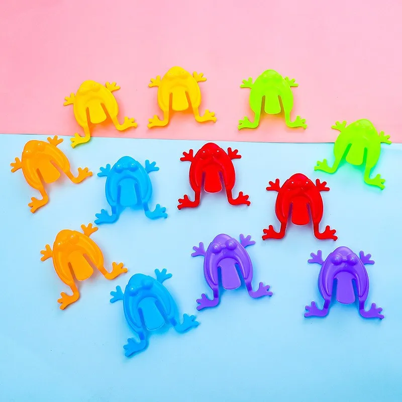 20pcs Solid Color Jumping Frog Plastic Bouncing Frog Jumping Frog Children Educational Toy,Gift for Kids Party Favors, Birthday 4