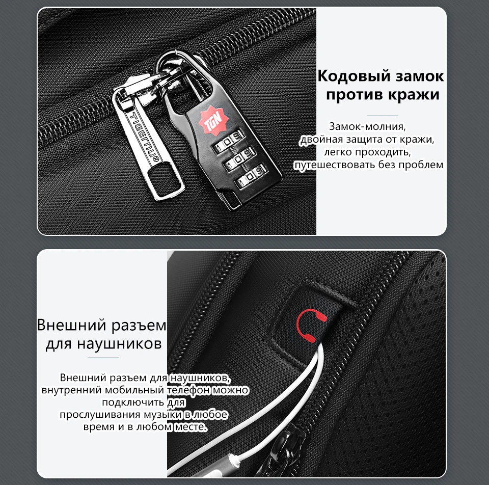 Tigernu Пожизненная гарантия, рюкзак для ноутбука15,6, 17,3 дюймов ...