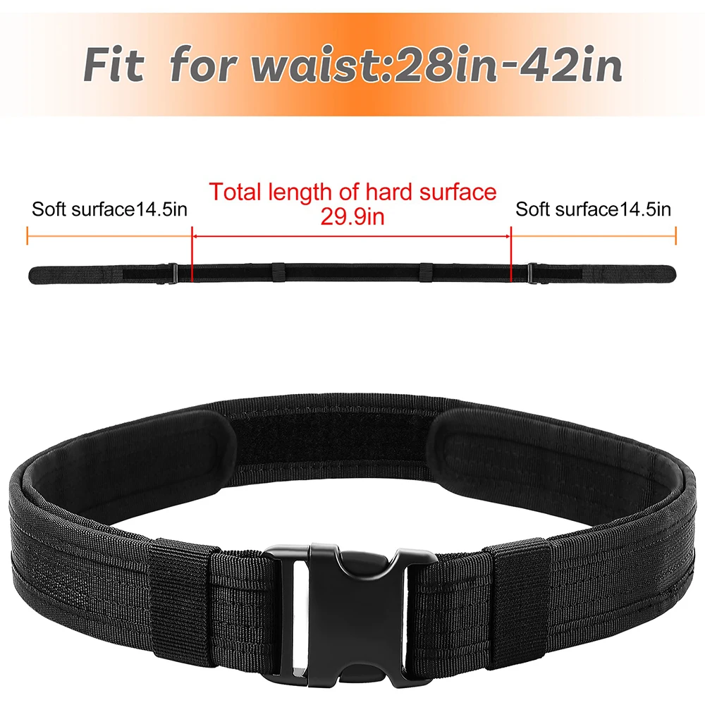 Tactical Belt 1.5inch Duty Web Belt 130cm 600D Nylon Adjustable Waist Support Load Bearing Combat Outdoor Camping Hiking