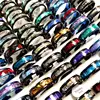 20pcs/lot Black Blue Quality Stainless Steel Bright Shell Band Ring Men Wedding Rings Women Party Jewelry 1