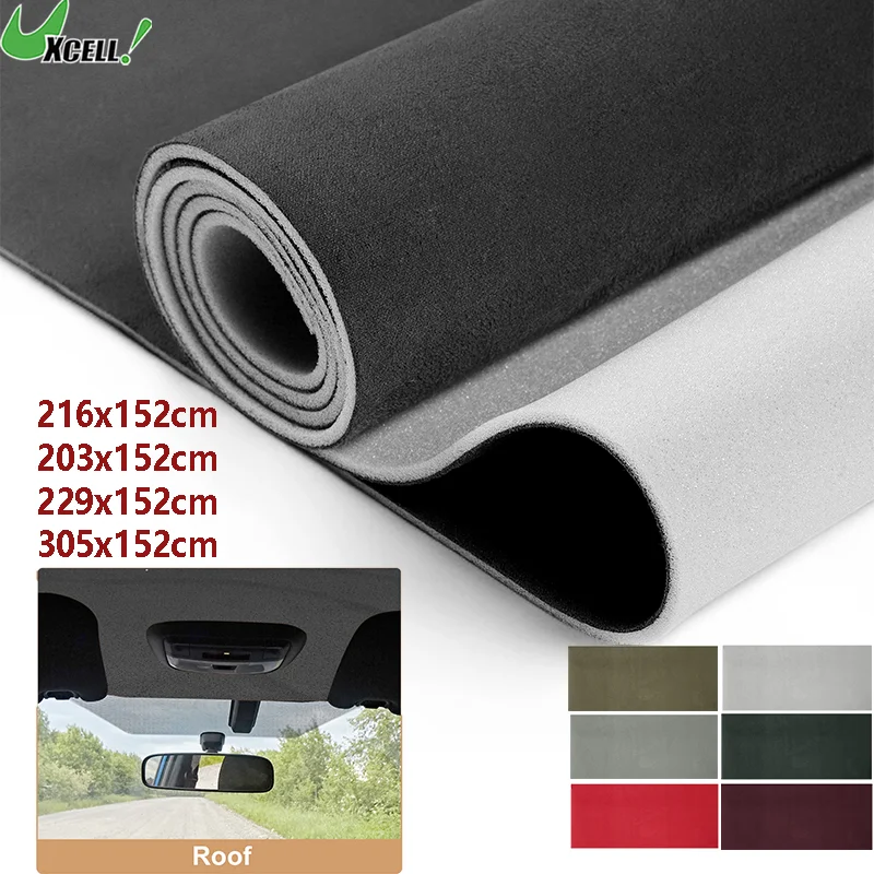 Uxcell 스웨이드 헤드라이너 패브릭 203/216/229/305x152cm 자동차 트럭..