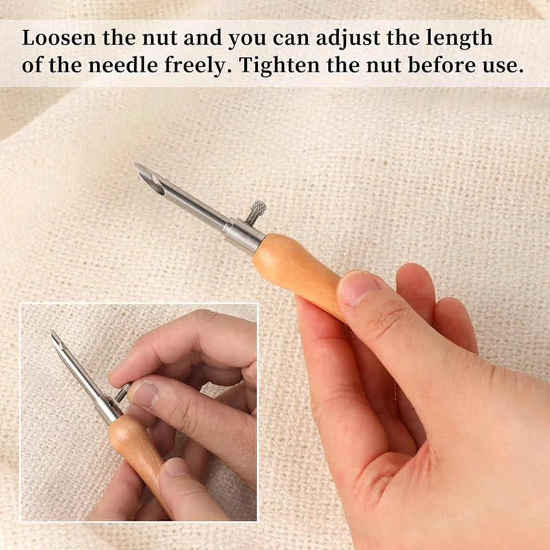 Punch Needle Tool 5 Pcs Punch Needle Kit Metal Threader Set 2.5/3.5/5Mm