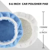8Pcs 6/10Inch Car Polishing Buffer Pads Wool Plush Polished Waxing Kit  Bonnets Wheel for Car Polisher Polishing and Buffing 4