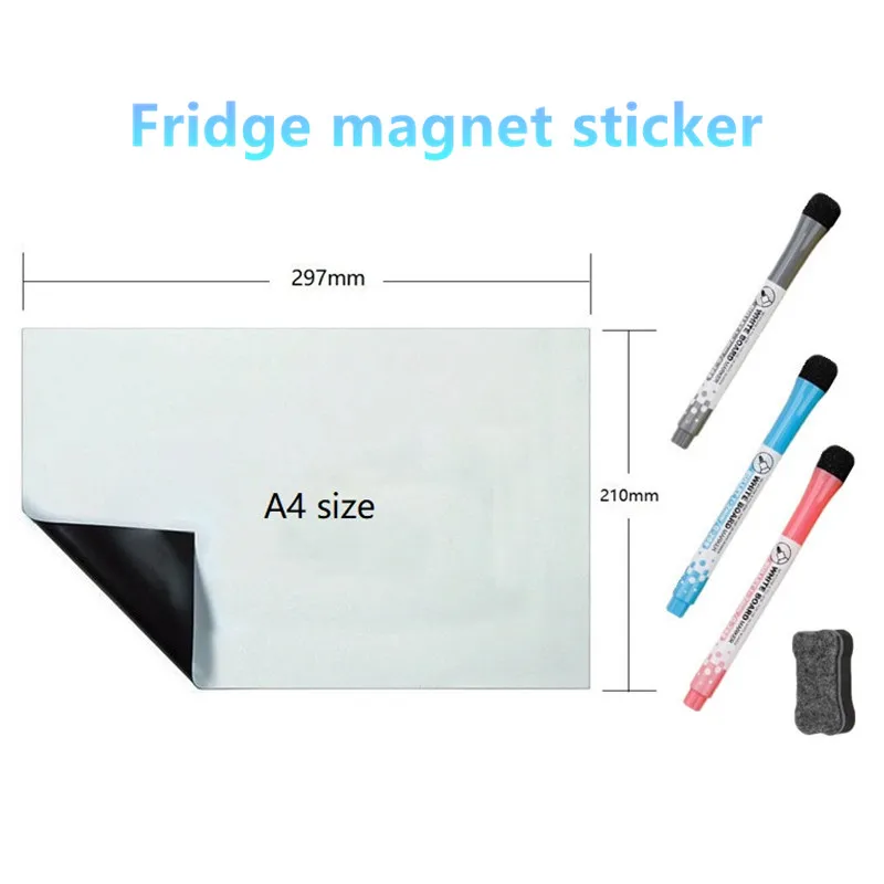 Magnetic Whiteboard for Fridge Magnet Sticker Dry Wipe Marker Writing  Record Message Board Remind Memo Pad for Kids Graffiti