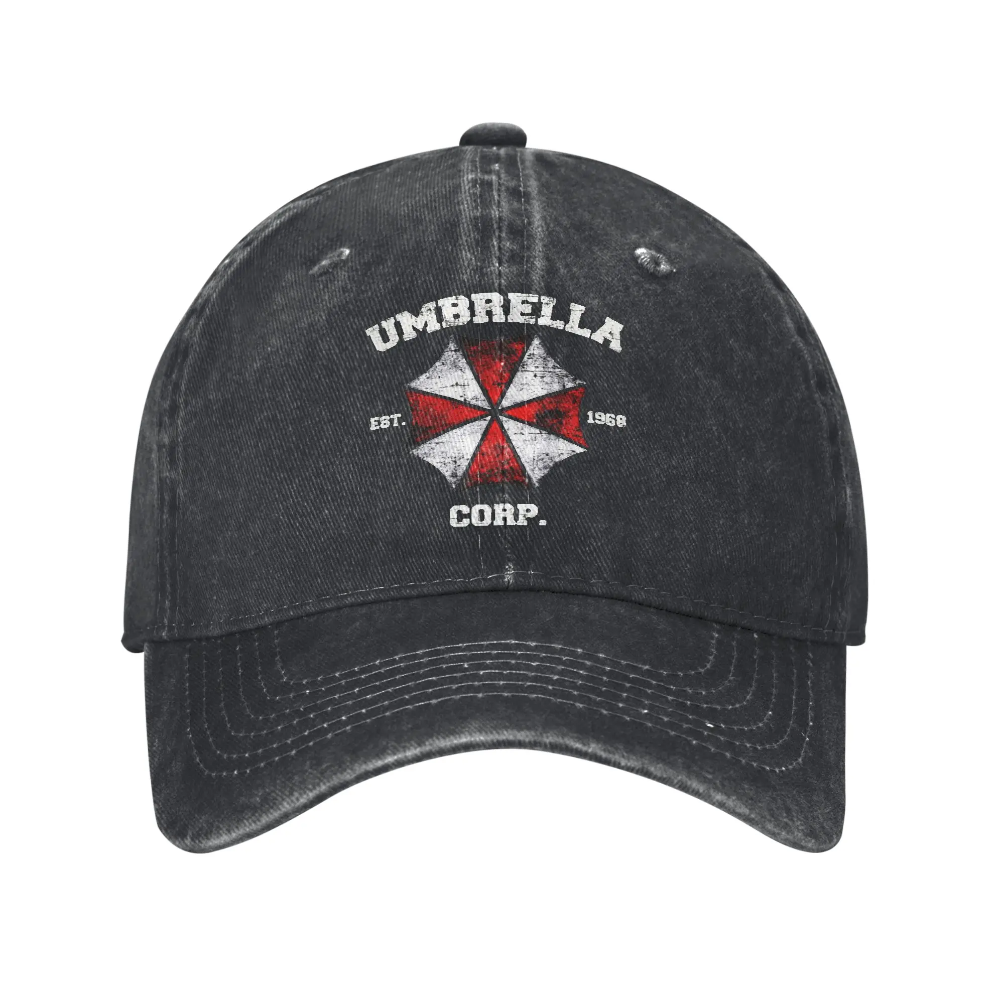 Umbrella Corporation Unisex-Baseballkappe im Distressed-Look, gewaschene Kappe, Retro-Mütze für Outdoor-Aktivitäten, Laufen, Golf, unstrukturierte, weiche Sonnenkappe