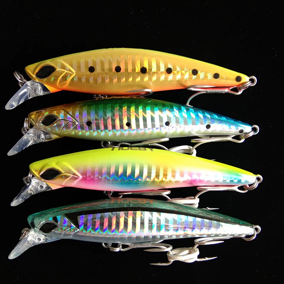 

4pcs 9cm 21g Minnow Fishing Lure Laser Hard Artificial Bait 3D Eyes Wobblers Carp Fishing Tackle Sinking 0.2-2m Jerkbait