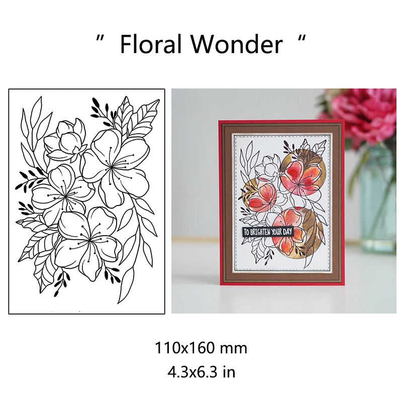 Flower Background Clear Silicone Stamps Scrapbooking Decorate DIY Card Making Scrapbook Material Craft Supplies clear stamps,clear rubber stamps 11*16cm