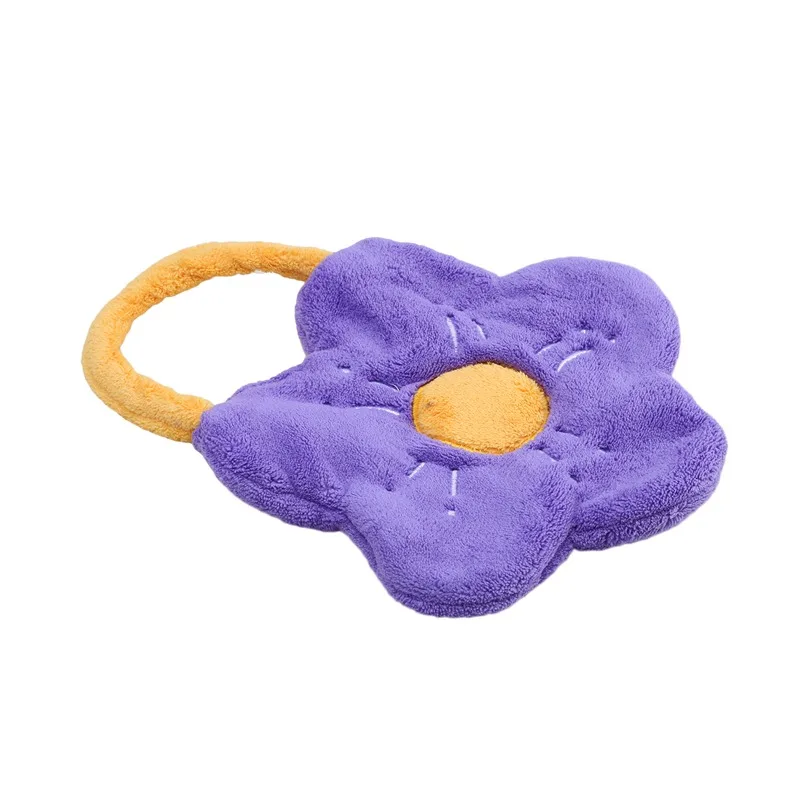 Description Picture 5 of itemCoral Fleece Hangable Thicken Towel Flower Towel Cute Absorbent Hand Towels Cleaning Cloth Rag Handkerchief Household Supplies