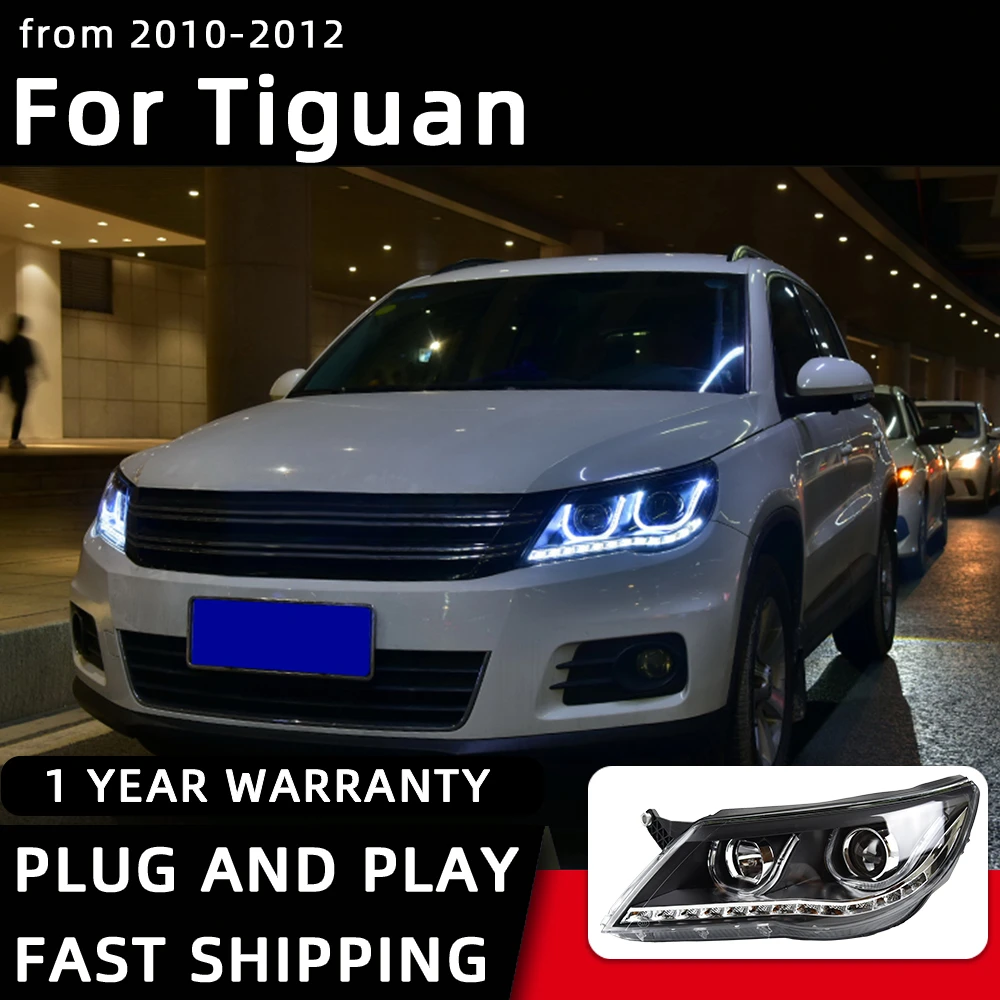 Faros de estilo de coche para Volkswagen Tiguan, 2010 2012 faro LED, lámpara de cabeza, lente proyector señal DRL, Automotrices| | - AliExpress