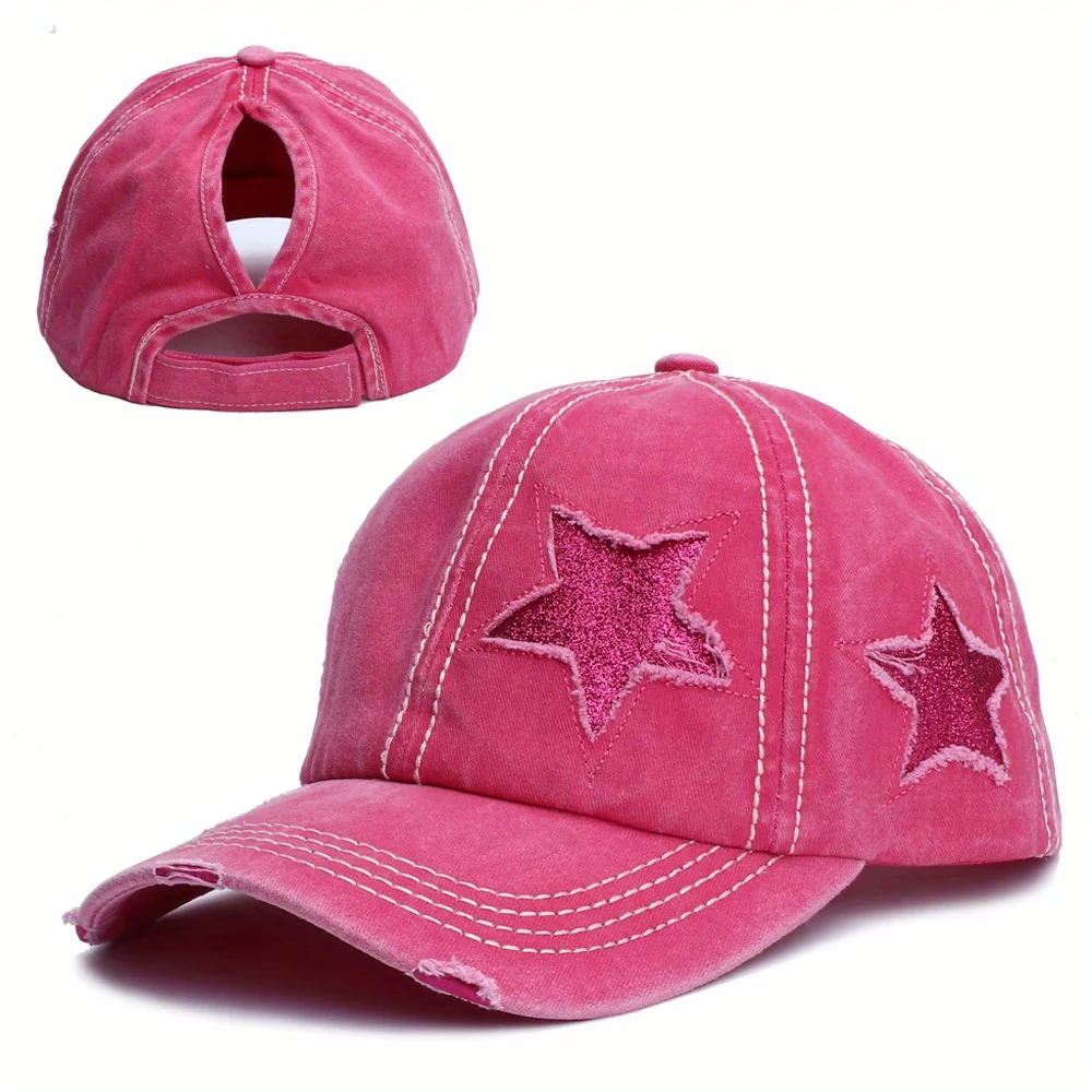 Pony Hat Baseball Cap for Women Girls with Adjustable Dad Hat