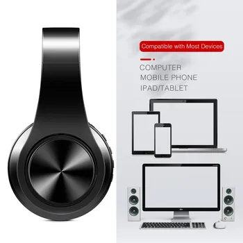 2025 Upgrading Wireless Bluetooth Headphones Stereo Headset Music Sports Overhead Earphone with Mic for Smart Phone TV PC Tablet 2