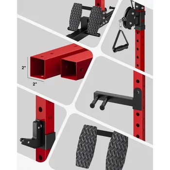 Multi-Function Power Rack, 2000 lbs Power Cage with Adjustable Cable Crossover System and More Training Attachment 4