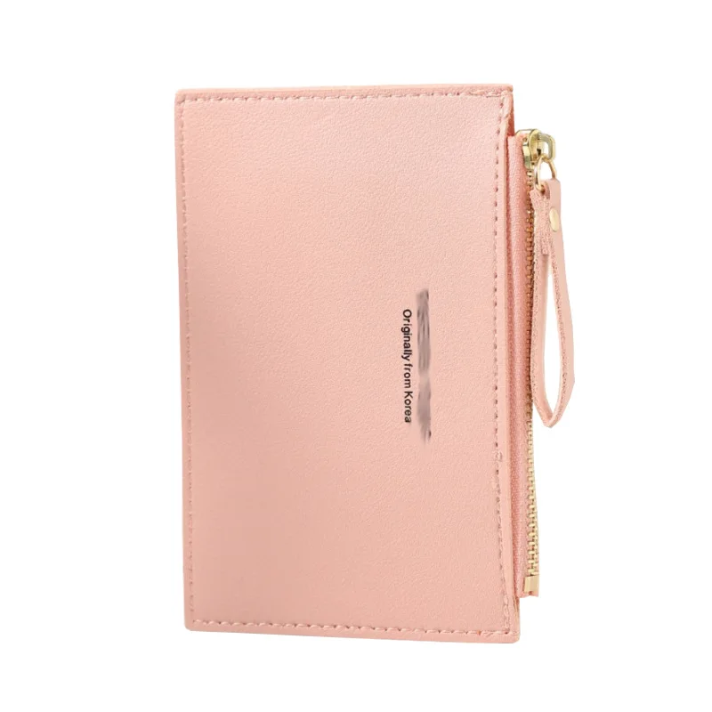

Cheappest ID card holder PU zipper small coin purse credit card holder solid color business card case business card holder