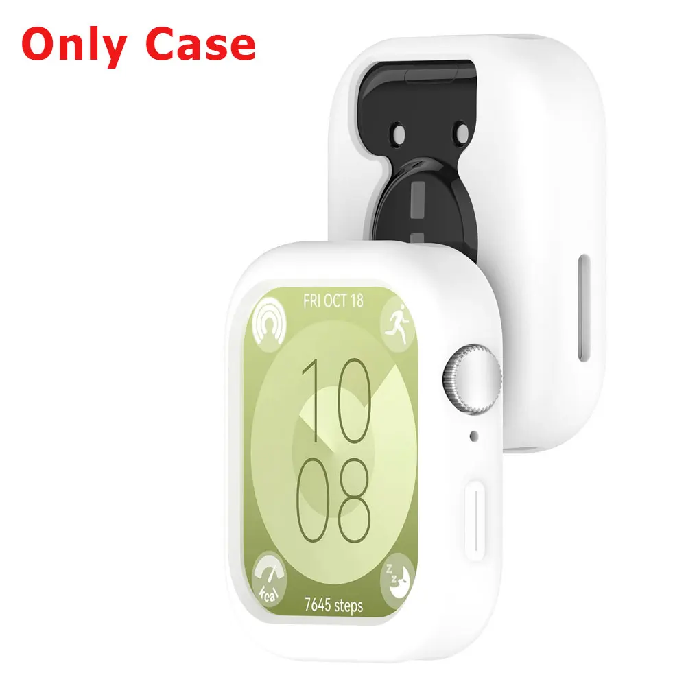 Silicone Watch Strap with Protective Case for Huawei Watch Fit 3: All-In-One Band and Screen Protector Combo