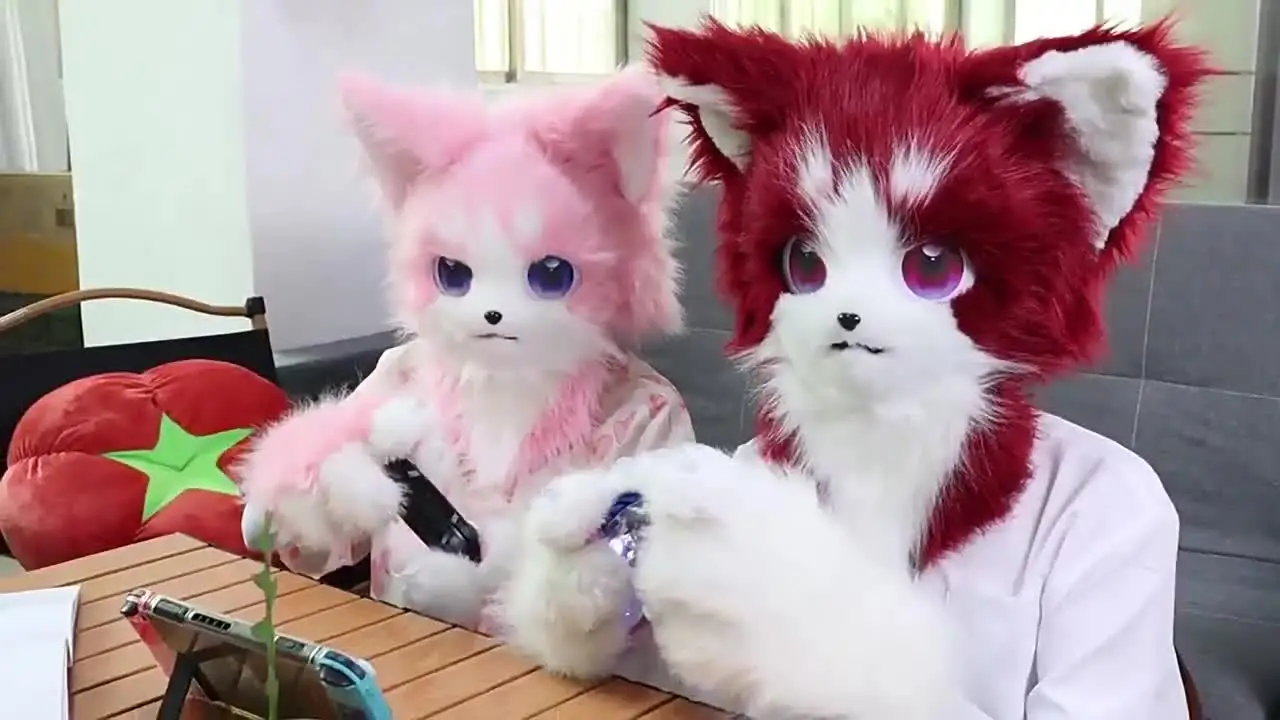 動物の毛皮のような着ぐるみヘッドマスクぬいぐるみ猫キツネマスク衣装