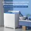 Washing Machine, 40Lbs Compact Washing machine, Twin Tub Laundry Washer Machine with Built-in Drain Pump, Semi-Automati 4