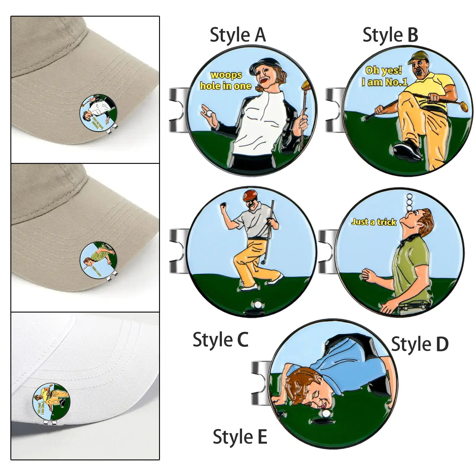 Golf Ball Marker Hat Clip Novelty Metal 25mm Golf Ball Mark Tool Training Aid Cap Holder Golfer Gift Accessories