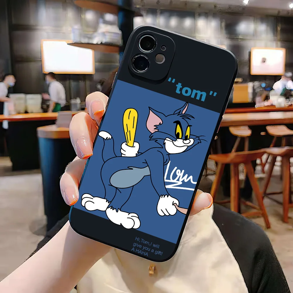 Cartoon Cute Cat Mouse Cases For iPhone 13 12 Pro Max Mini 11 Pro Max X XR XS MAX SE 2020 8 7 6 6S Plus 5 Silicone Phone Cover