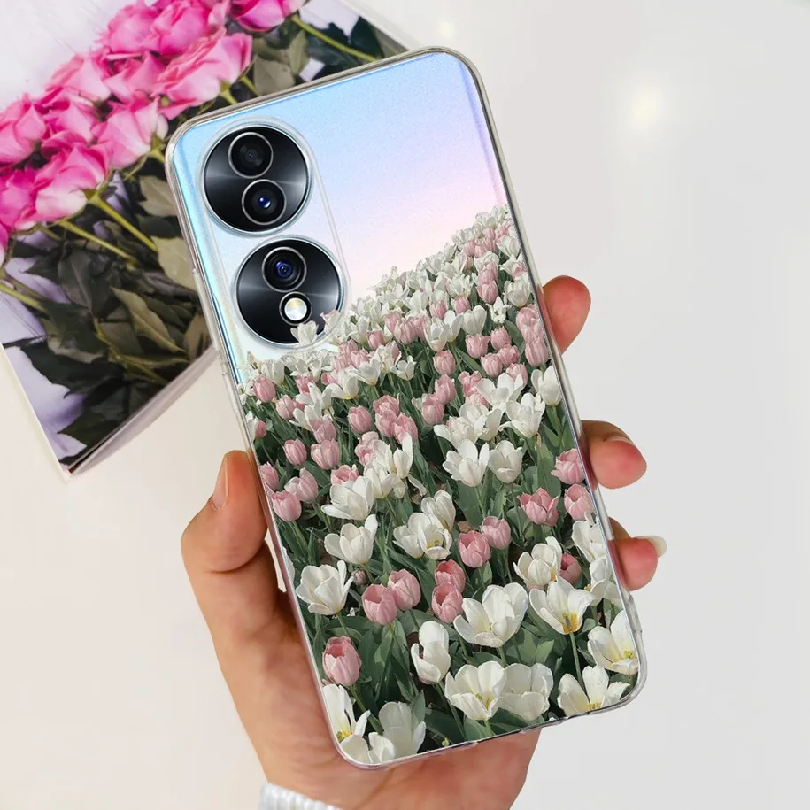 Floral Clear Shockproof Silicone Phone Case – Fashionable and Durable Protection
