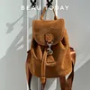 BEAUTODAY Brown Bags Women Flannel PU Solid Color Metal Buckle Retro Style Trend 2023 Versatile Ladies Backpacks 63009 1