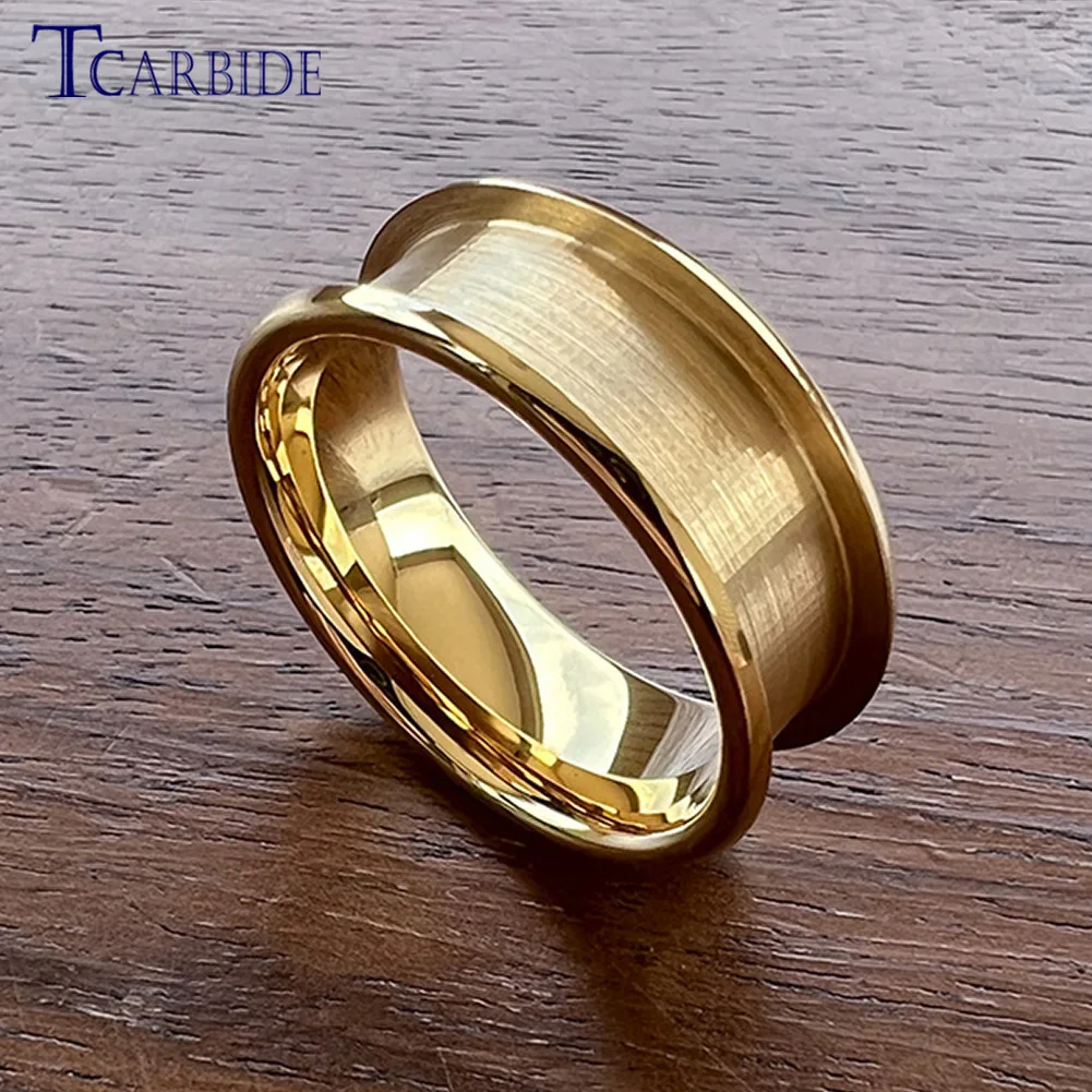 Wholesale Dropshipping 6mm 8mm Tungsten Channel Ring Blanks For Inlay Work 4.0mm/6.0mm Groove Domed Polished Finish Comfort Fit