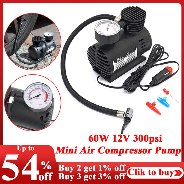 300psi 12v Mini Luftkompressor Auto Auto Elektrische Reifen Luft Inflator  Pumpe