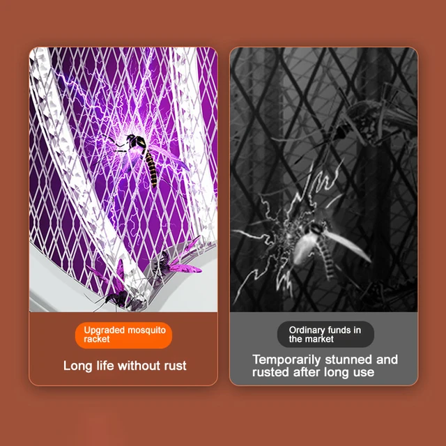 4 Az 1 Összecsukható Elektromos Szúnyog Swatter Falra Szerelt Kézi 3000 V-Os Újratölthető Szúnyogrépés Állítható Hiba Zapper - Image 5