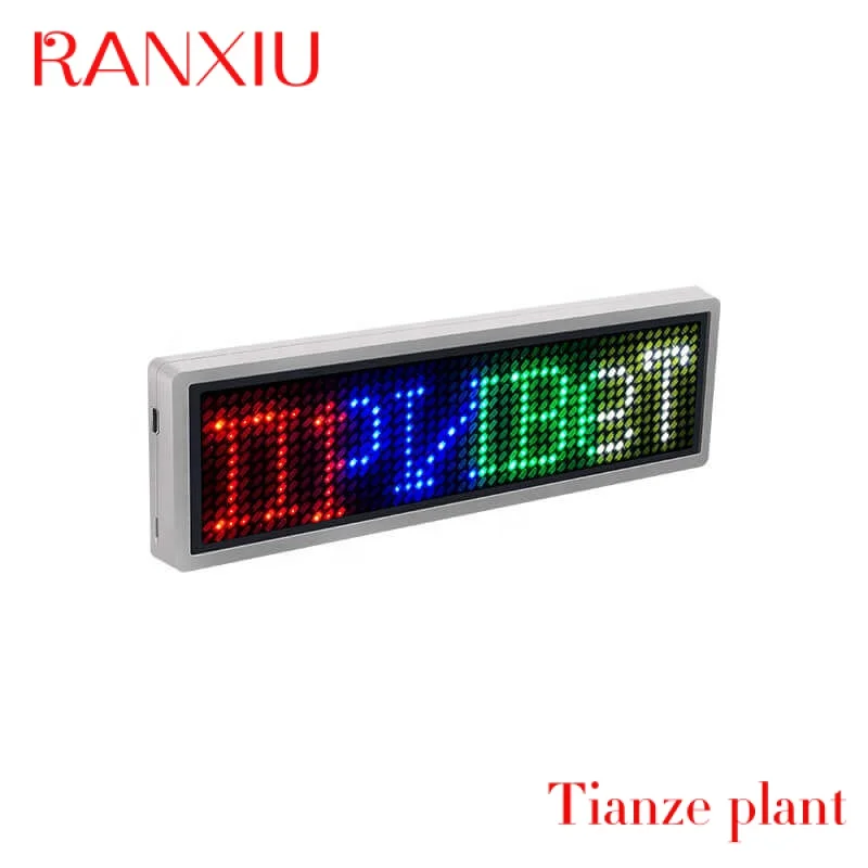 Custom CustomUSB App control LED Programmable Name Badge mini led badge with magnet and pin  scrolling display message sign Rech 10 strips 3 5mm mini price cubes assembly blocks combined number digits tag sign watch jewelries pop pricing display stand frame