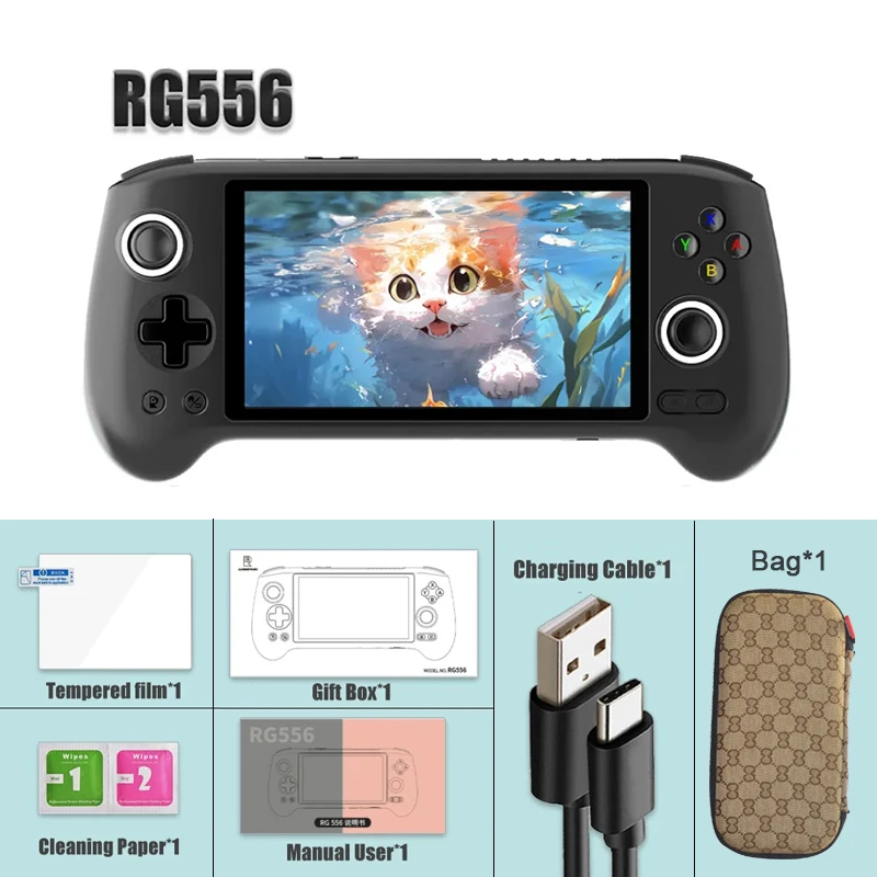Anbernic-ハンドヘルドゲームコンソールrg556,Android 13,unisoc t820