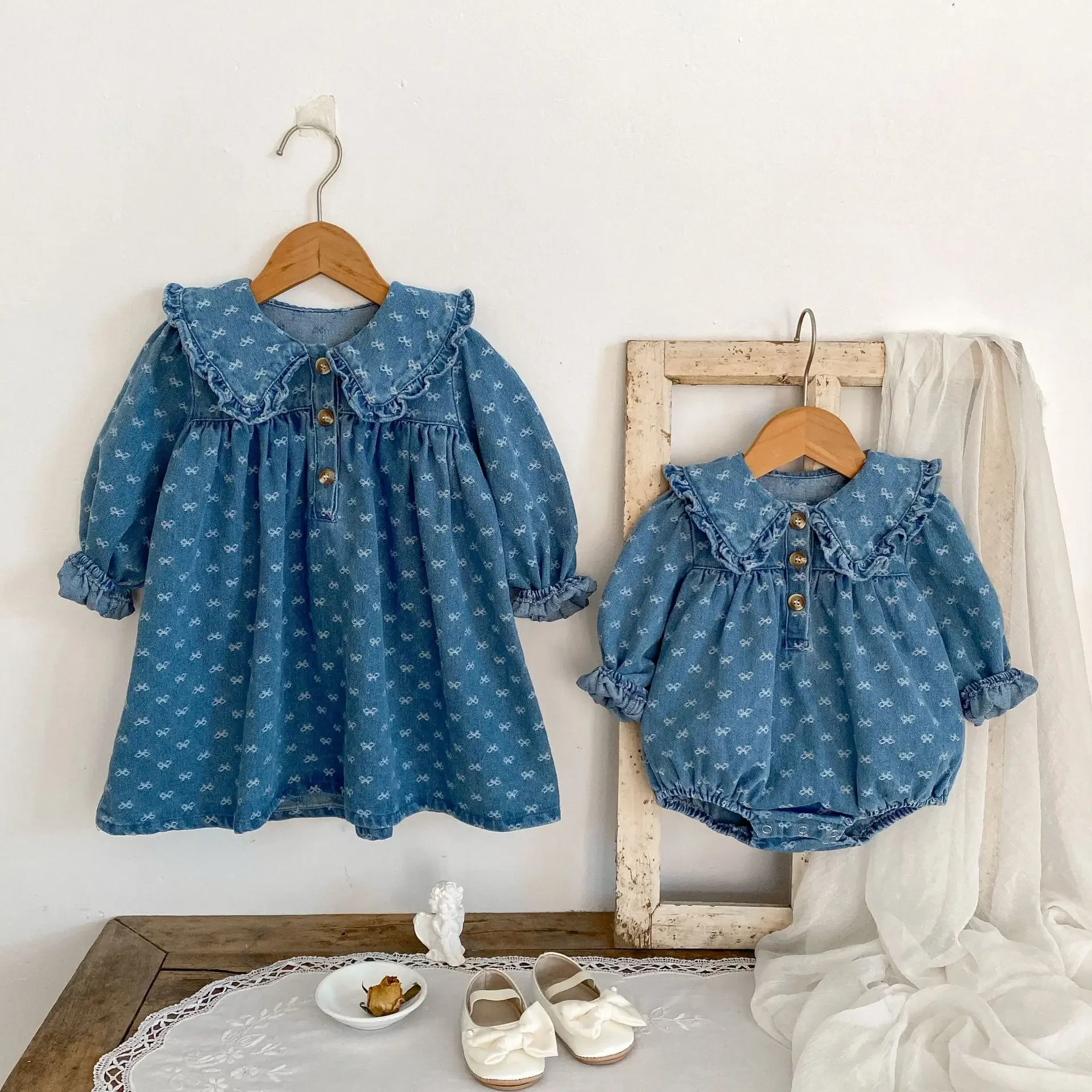 Denim Baby Girls Spring One Piece Dress