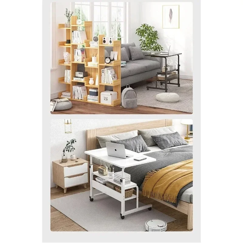 Adjustable Height Mobile Computer Desk for Small Space Rolling Writing with Wheels Corner Home Office Study 5