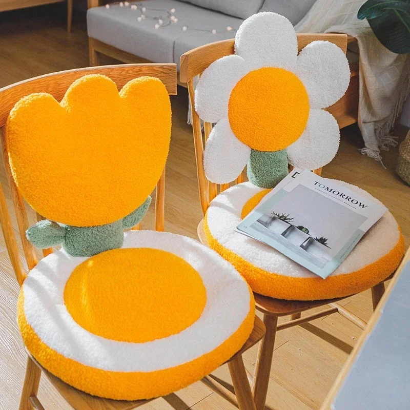 

Tulip Sunflower Cushion Office Chair Seat Waist Protection Back Cushion Living Room Sofa Decorative Soft Throw Pillow Home Decor