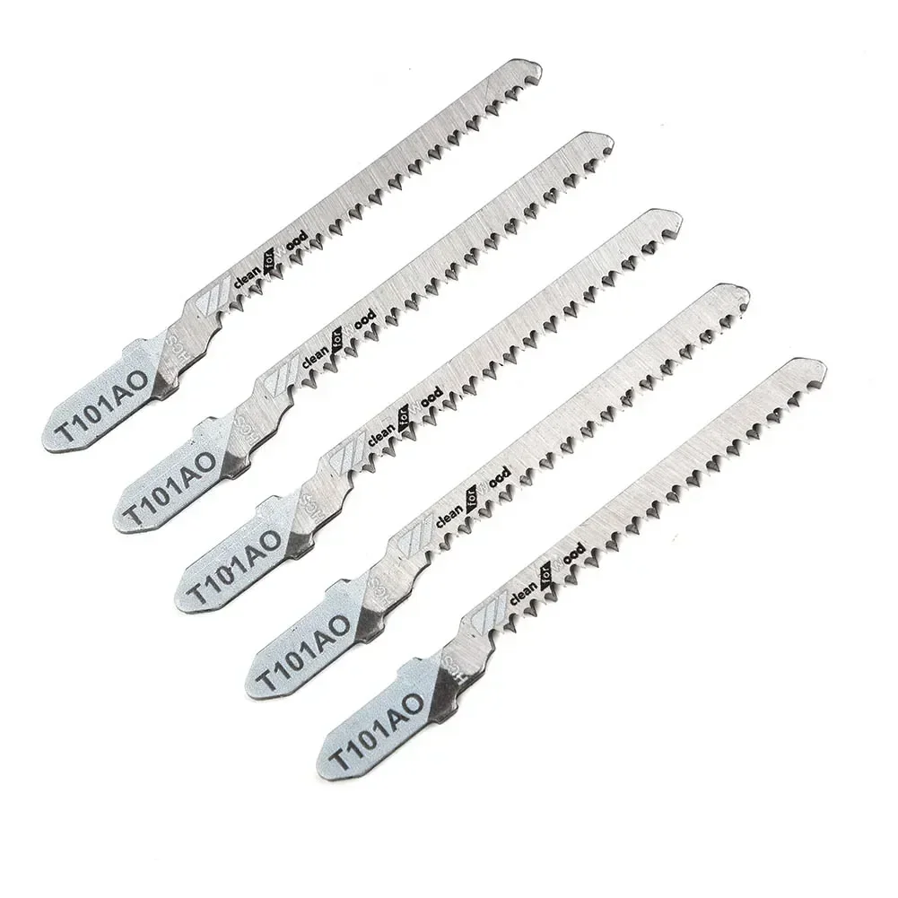 Jig Saw Blades 5Pcs T101AO Jig Saw Blades Set HCS T-shank Sharp Fast Cut Down Woodworking Hand Tool