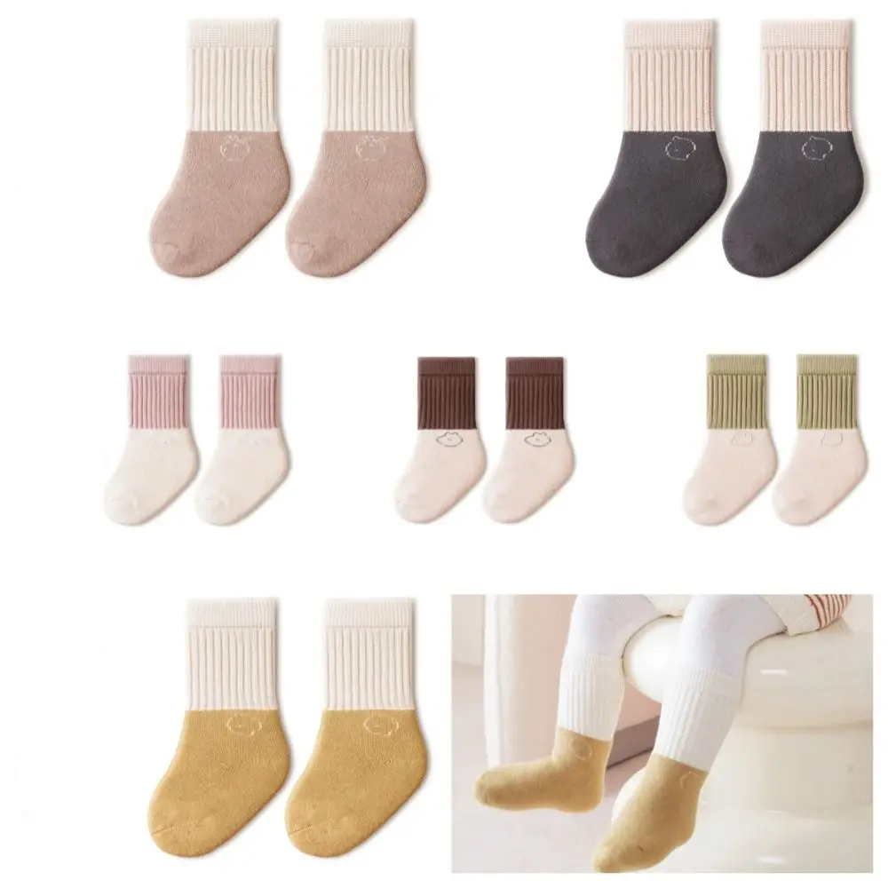 

Patchwork Color Thicken Baby Socks Baby Hosiery Korean Style Home Sleep Socks Autumn&Winter Soft Infant Learning Walk Socks