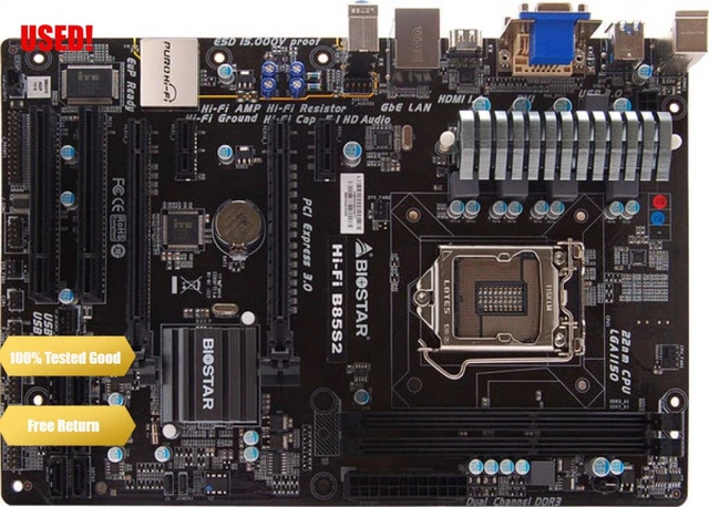 Used Biostar Motherboard Hi-fi B85s2 Supports Intel Lga1150 4th Core I7 / Core I5 Processors - Motherboards - AliExpress