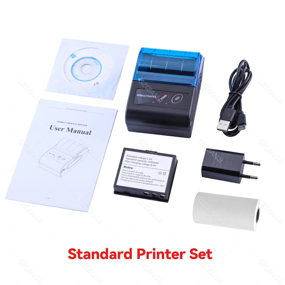 instant smartphone printer Portable Mini Thermal Bill Printer 2 inch Wireless USB Receipt Ticket Printer Add 58mm Paper Compatible with iOS Android Windows mini printer cheap Printers