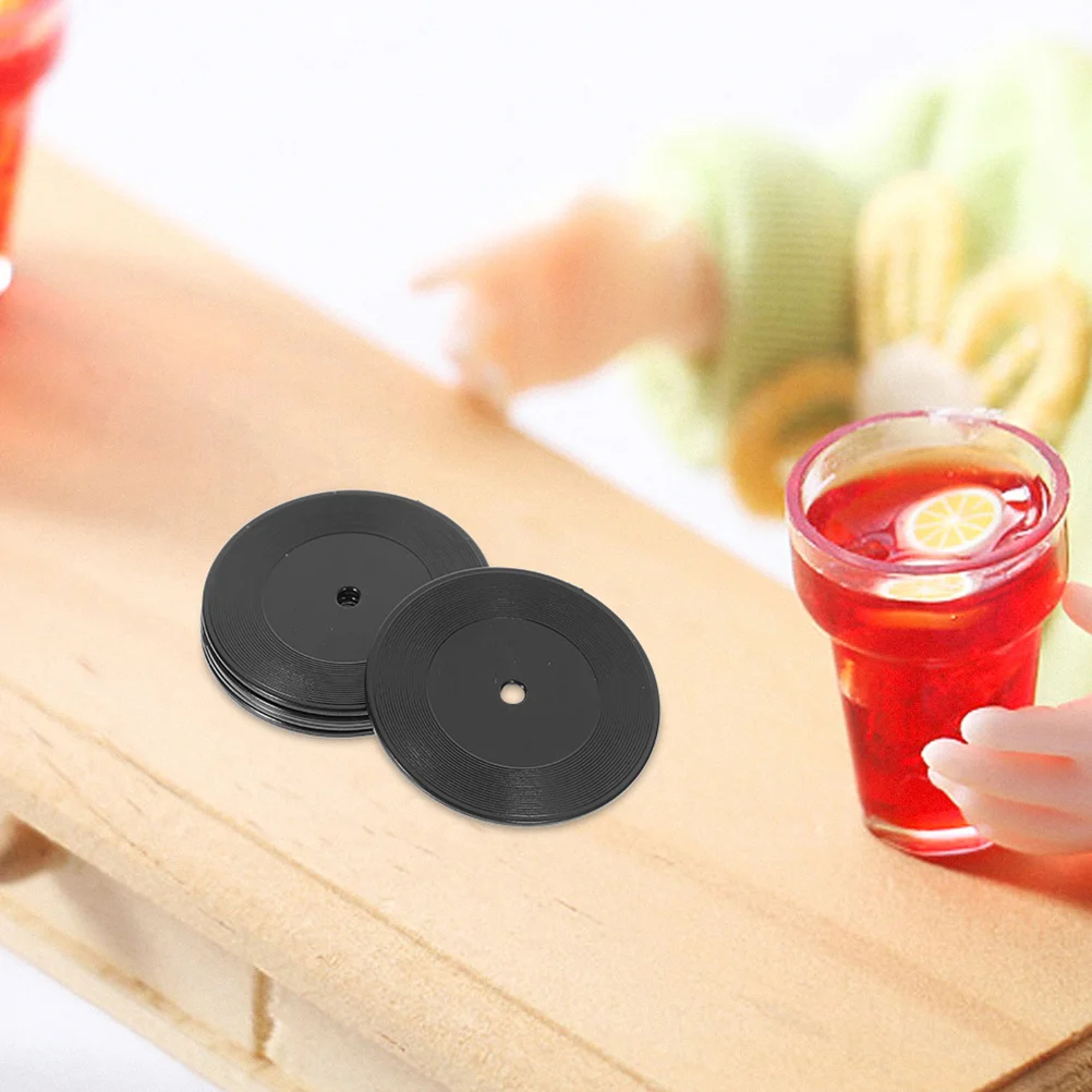 

12 Pcs Children’s Toys Dollhouse Records Miniature Vinyl Decor Model Supplies Wear Resistant