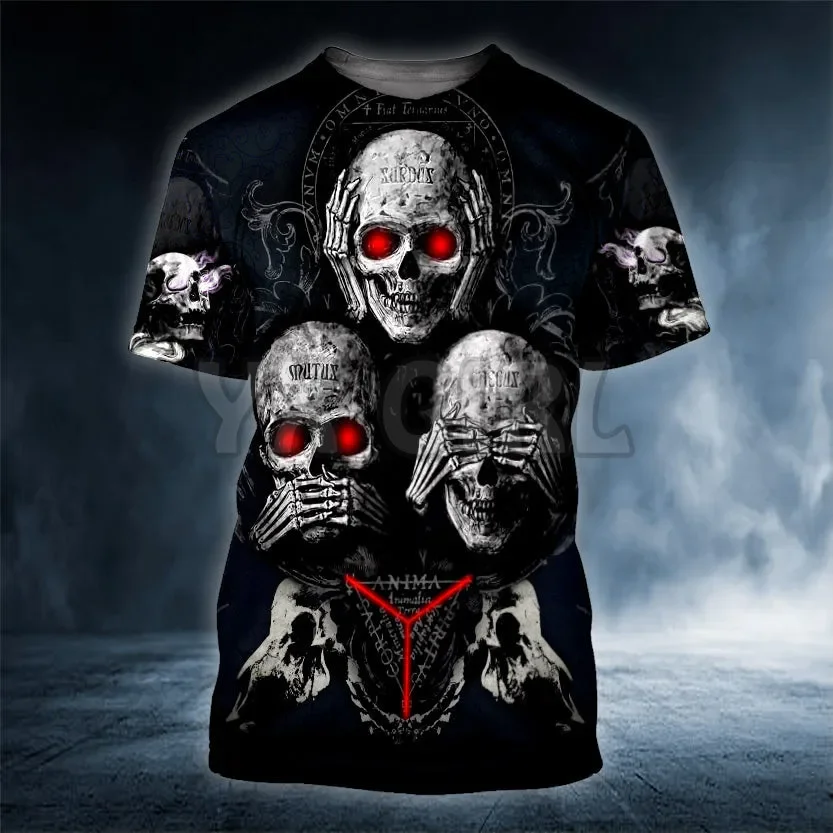 

2024 Summer IDK IDC IDGAF Skull 3D All Over Printed T Shirts Tee Tops shirts Unisex Tshirt Halloween gift