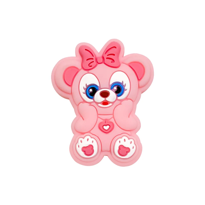 5pcs New Baby Silicone Disney Bear Cartoon Beads Teething Beads Baby Oral Care Food-Grade DIY Nipple Necklace Toy Accessories