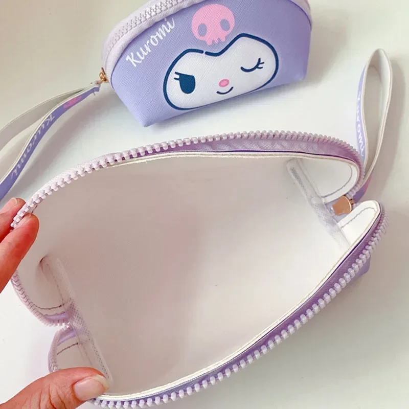 2pcs Sanrio hello kitty coin purse  Kuromi cosmetic bag coin purse PU semi-circular clutch mobile phone storage bag card holder 6