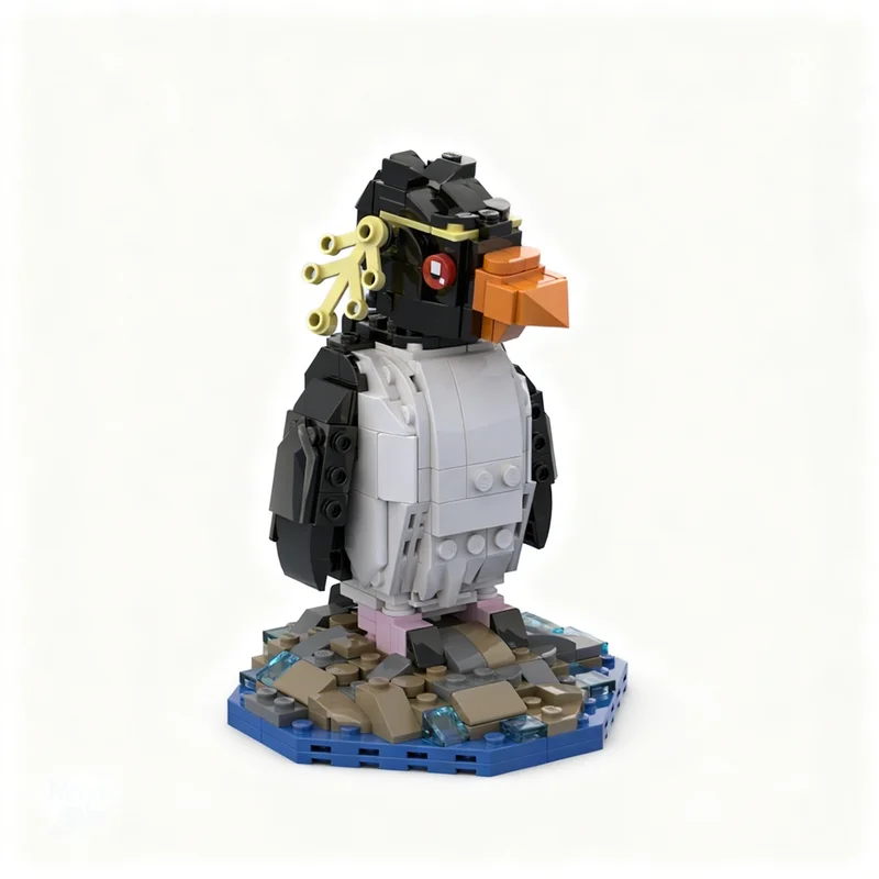 366pcs MOC 락호퍼 펭귄 모델 블록 조립 장난감 크리스마스 선물 DIY 창의적인 브릭 아이디어 교육용