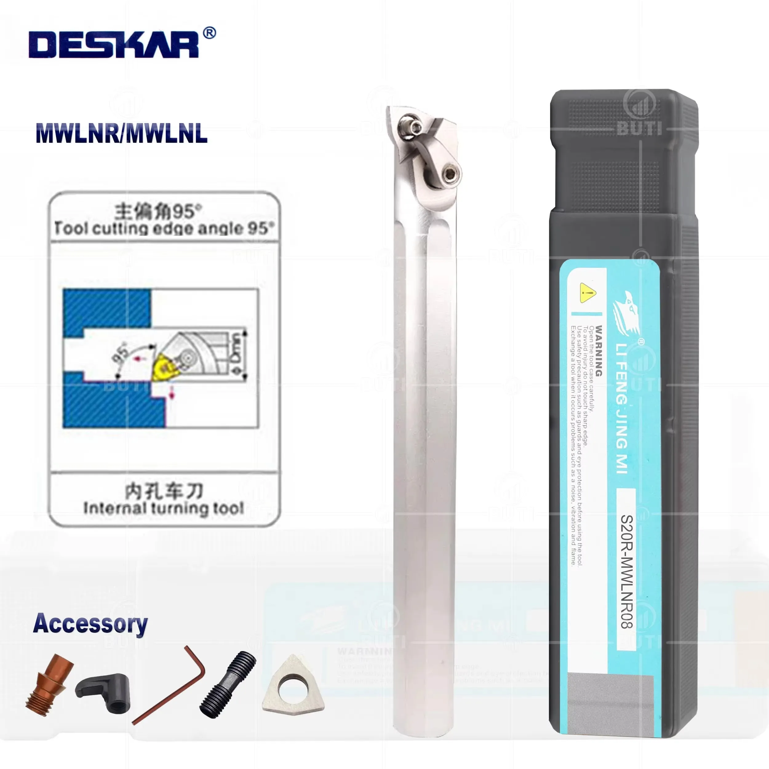 데스카 100% S16Q S20R S25S MWLNR/L06 MWLNR/L08 CNC 선반 내경 가공 공구 화이트 블레이드 홀더 절삭 공구