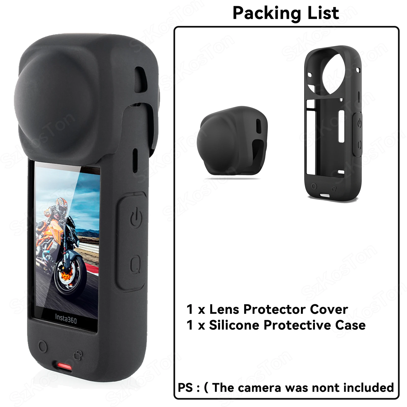 Soft Silicone Protective Lens Cap and Screen Protector for Panorama Cameras - Camera Accessories