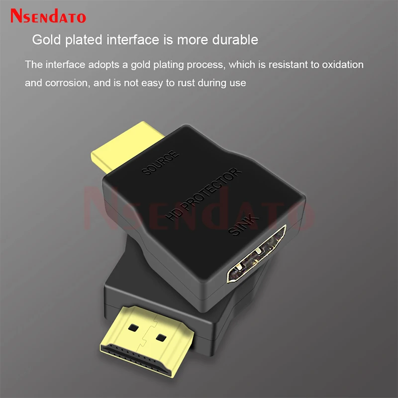 Mini Portable HD Surge Protector for ESD Lightning Surge Protection HDMI-Compatible Connector Adapter Support HDCP HDTV DVD PC