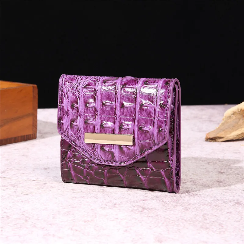 XMESSUN Women New Trendy Crocodile Pattern Short Wallet for Women Fashion Retro High Quality Ladies ID Card Cover Purse Bag