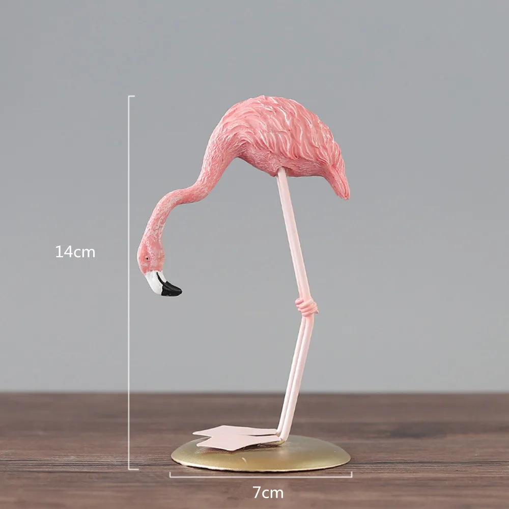 Nordic Style Flamingo Figurine Fairy Garden Livingroom Office Wedding Party Ornament Home Decoration Accessories
