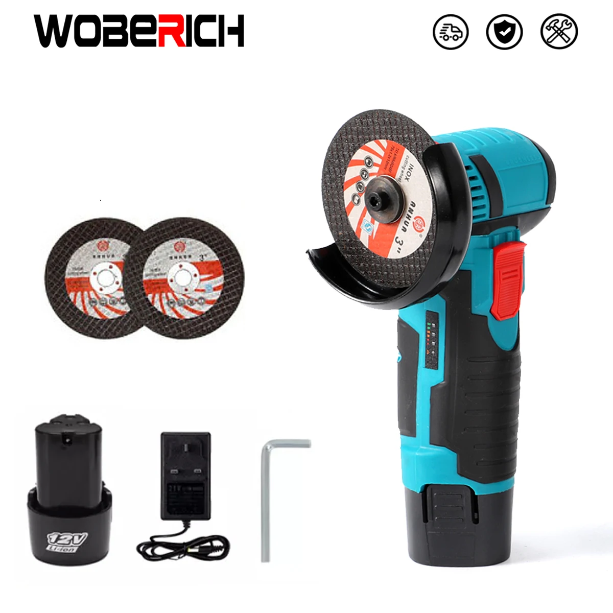 300w wireless angle grinder cordless polisher for makita 12v 2000mah battery metal 3 inch cutting polishing grinder power tools 19500rpm 12V  Angle Grinder with Rechargeable Lithium Battery Cordless Polishing Machine Diamond Cutting tools