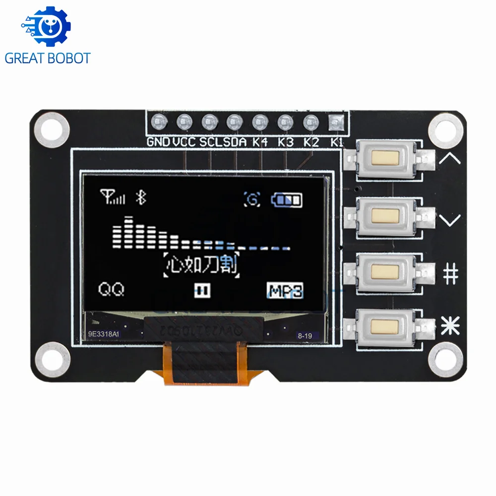 OLED display module 1~2pcs 0.96 inch OLED IIC 12864 with 4x4 key I2C SSD1315 LCD screen for Arduino