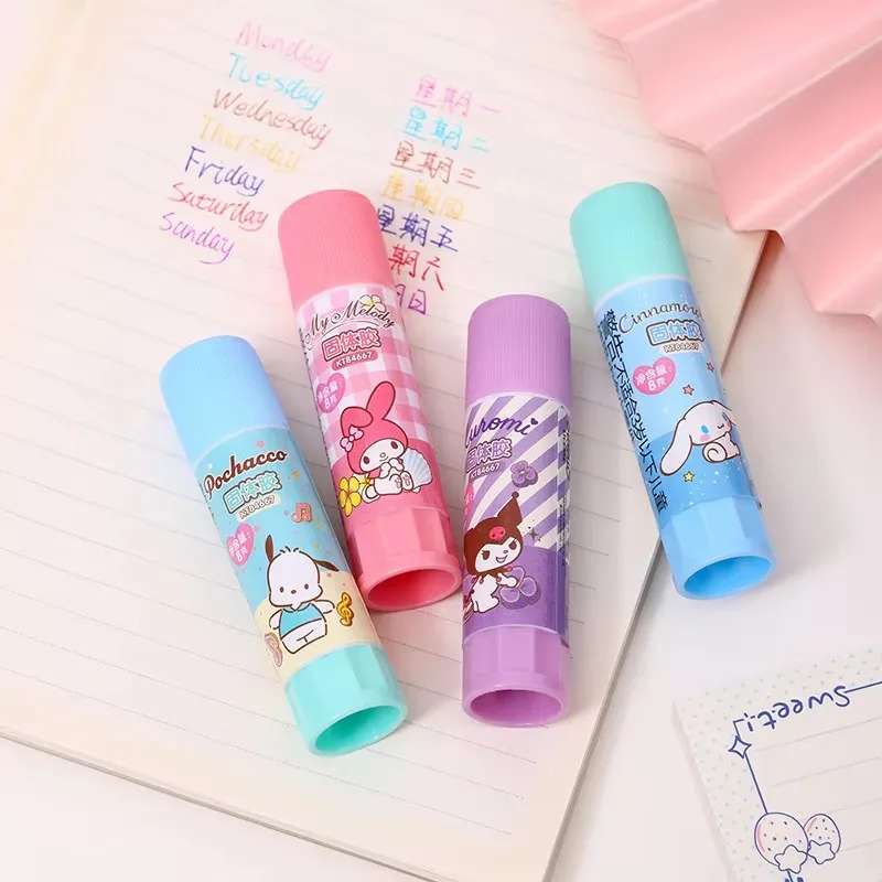 4/24pcs Sanrio Hello Kitty Solid Glue Melody Kuromi Super Strong Adhesives Glue Stick Student Office Stationery School Supplies 6
